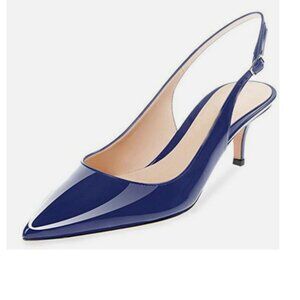 ✨ Modemoven‎ Navy Patent Slingback Kitten Heels/Pumps (8.5M) - New ✨